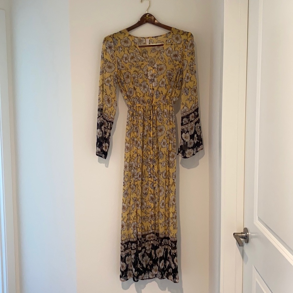 Flowy flower maxi sheer dress or coverup Size M